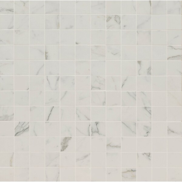 Regallo Calacatta Isla 12" X 12" Matte Porcelain Mosaic Tile